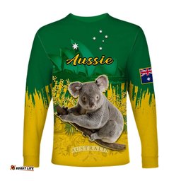 Australia Day Long Sleeve T-shirt Koala Sydney Opera House National Color