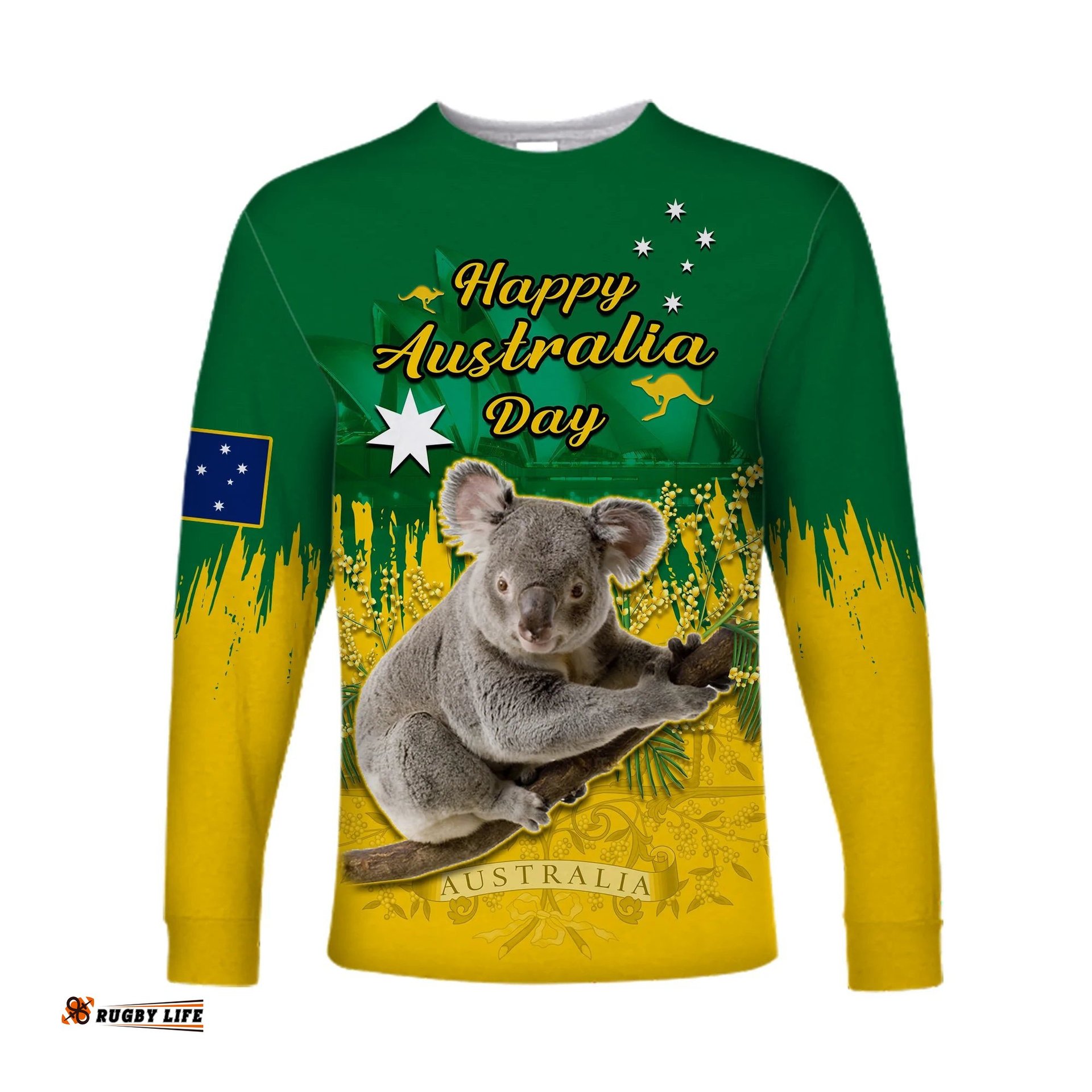 Australia Day Long Sleeve T-shirt Koala Sydney Opera House National Color
