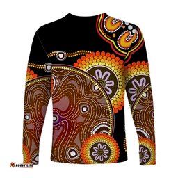 Aboriginal Long Sleeve T-shirt Sun Rise Indigenous