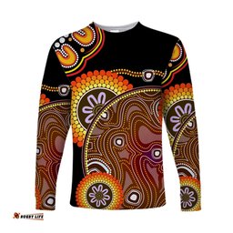 Aboriginal Long Sleeve T-shirt Sun Rise Indigenous
