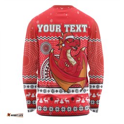 St. George Illawarra Dragons Christmas Custom Long Sleeve T-shirt - Ugly Xmas And Aboriginal Patterns For Die Hard Fan Long Sleeve T-shirt