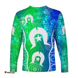 Aboriginal Torres Strait Islands Long Sleeve T-shirt Flag