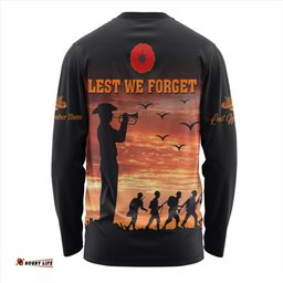 Australia Long Sleeve T-shirt Anzac Lest We Forget Sunset Soldiers Army
