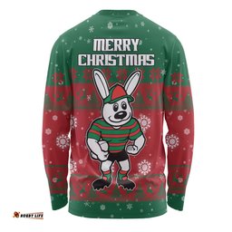 South Sydney Rabbitohs Custom Long Sleeve T-shirt - Special Ugly Christmas Long Sleeve T-shirt