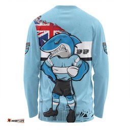 Cronulla-Sutherland Sharks Long Sleeve T-shirt Custom For Die Hard Fan Australia Flag Scratch Style