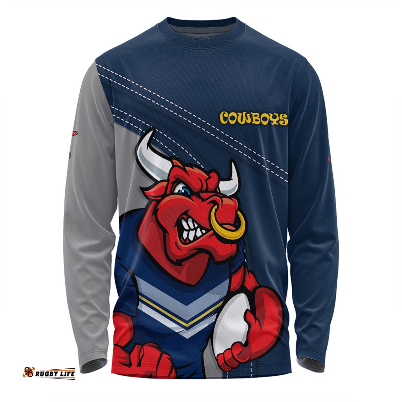 North Queensland Cowboys Long Sleeve T-shirt Custom Team Of Us Die Hard Fan Supporters