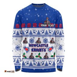 Newcastle Knights Christmas Custom Long Sleeve T-shirt - Special Ugly Christmas Long Sleeve T-shirt