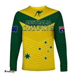 Australia Cricket Long Sleeve T-shirt Go Aussie Champions