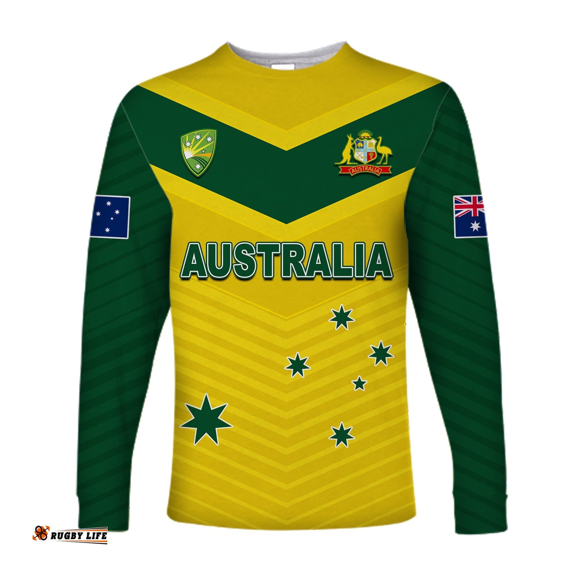 Australia Cricket Long Sleeve T-shirt Go Aussie Champions