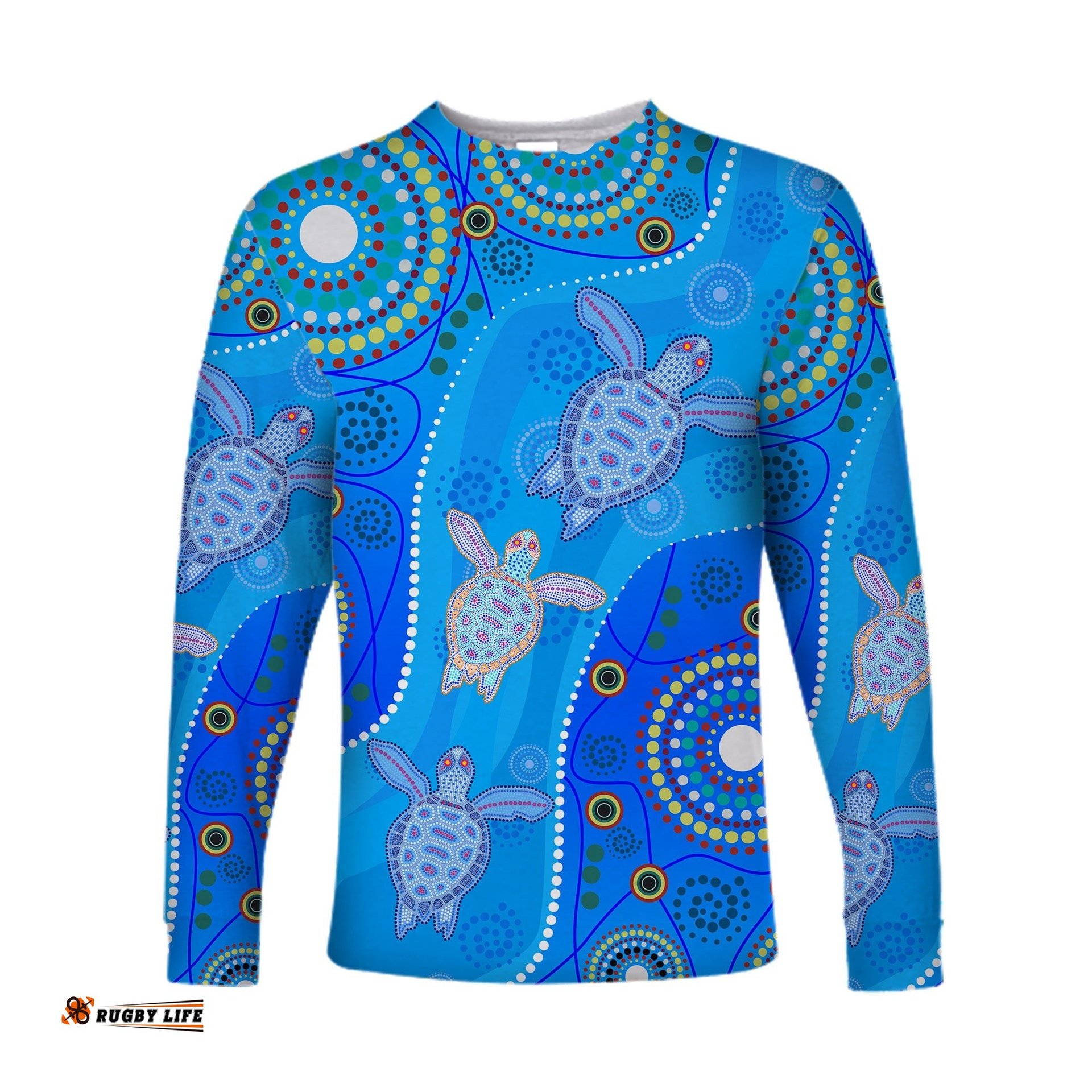 Aboriginal Art Turtle Long Sleeve T-shirt Indigenous Simple