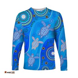 Aboriginal Art Turtle Long Sleeve T-shirt Indigenous Simple