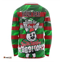 South Sydney Rabbitohs Long Sleeve T-shirt - Happy Australia Day We Are One And Free V2