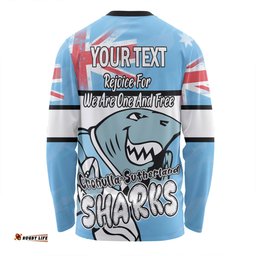 Cronulla-Sutherland Sharks Long Sleeve T-shirt - Happy Australia Day We Are One And Free