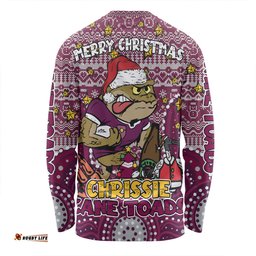 Queensland Cane Toads Christmas Custom Long Sleeve T-shirt - Christmas Knit Patterns Vintage Jersey Ugly Long Sleeve T-shirt