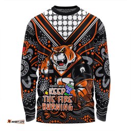 Wests Tigers Long Sleeve T-shirt Aboriginal Inspired Naidoc Week Custom For Die Hard Fan Supporters