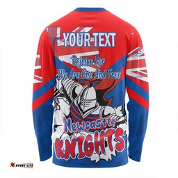 Newcastle Knights Long Sleeve T-shirt - Happy Australia Day We Are One And Free