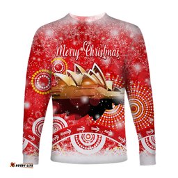 Australia Sydney Opera House Christmas Long Sleeve T-shirt Original Style Red