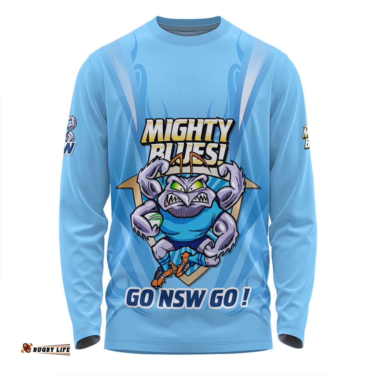 New South Wales Blues Long Sleeve T-shirt Custom State Of Origin 2024 Passionate Fan Born To Win Ver 1