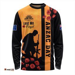 Australia Long Sleeve T-shirt Lest We Forget Sunset Simple Style