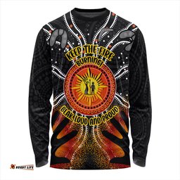 Australia Long Sleeve T-shirt Naidoc Week Aboriginal Pattern Hand Symbols