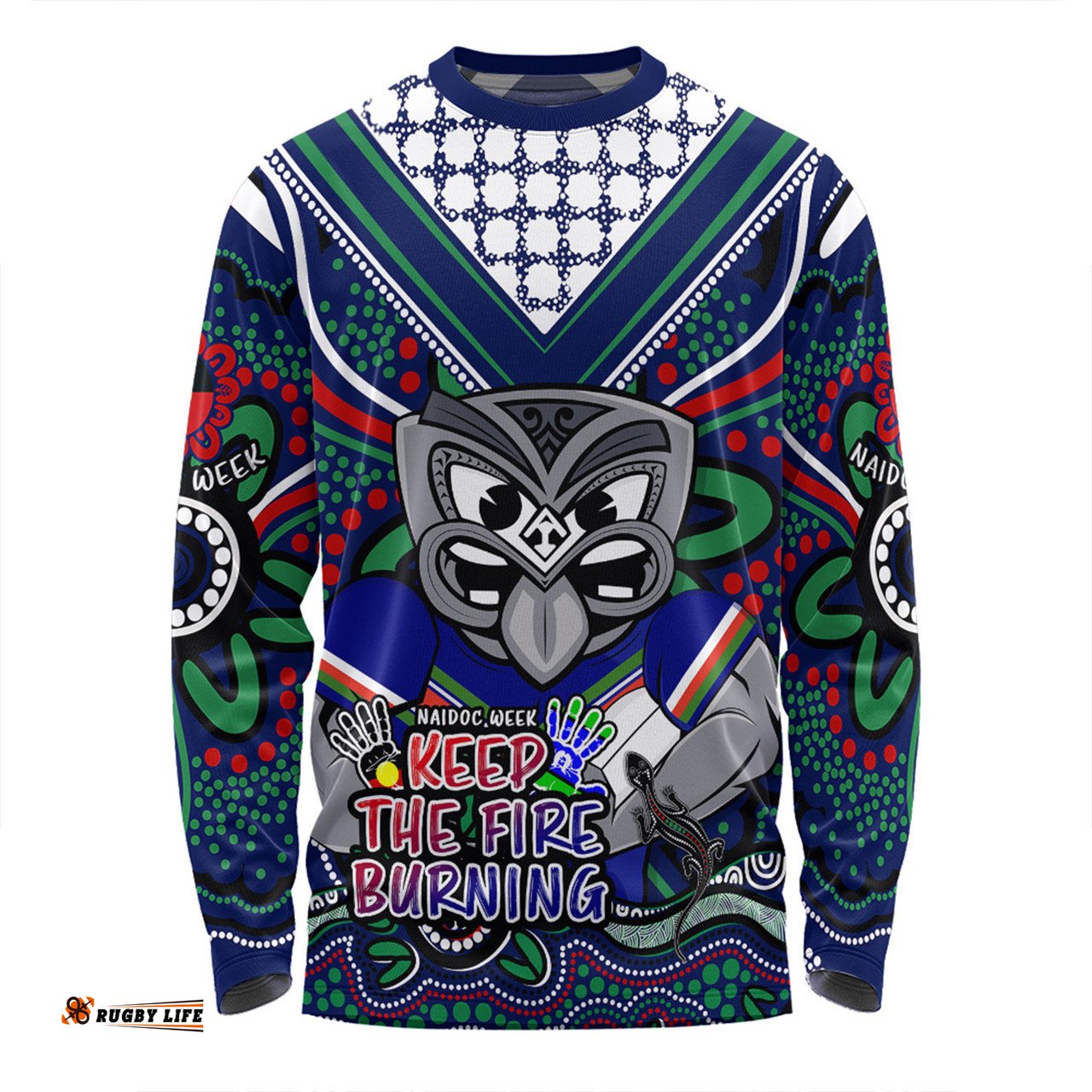 New Zealand Warriors Long Sleeve T-shirt Aboriginal Inspired Naidoc Week Custom For Die Hard Fan Supporters