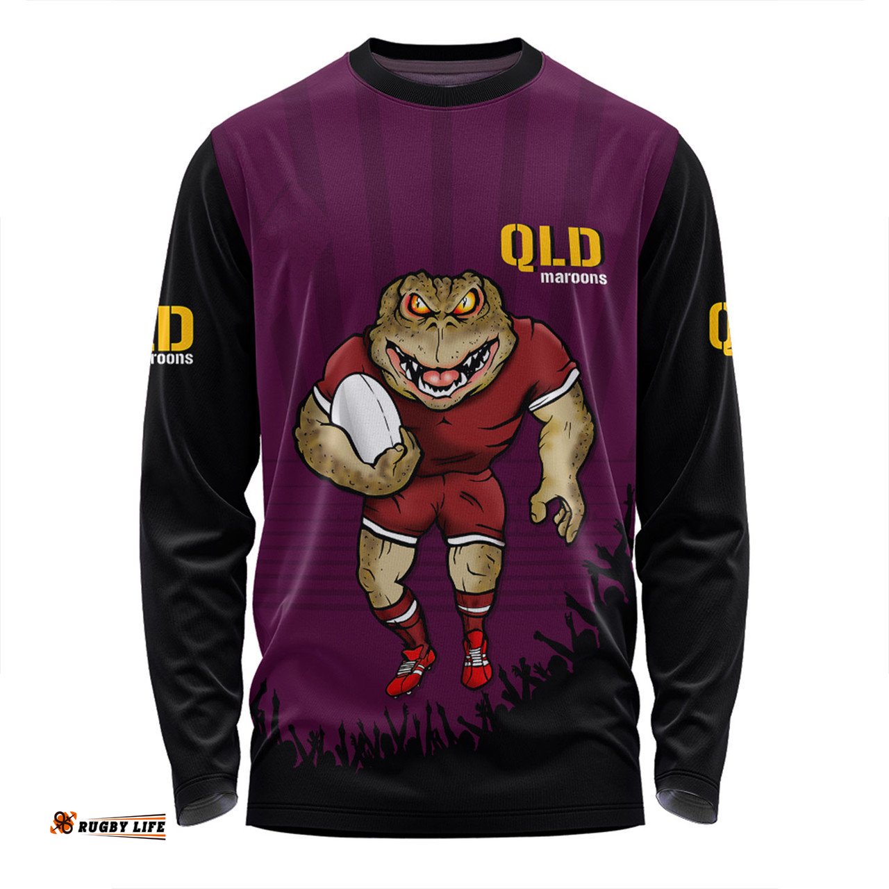 Queensland Maroons Long Sleeve T-shirt Custom State Of Origin 2024 Go Mighty QLD Maroons For Die Hard Fan Supporters