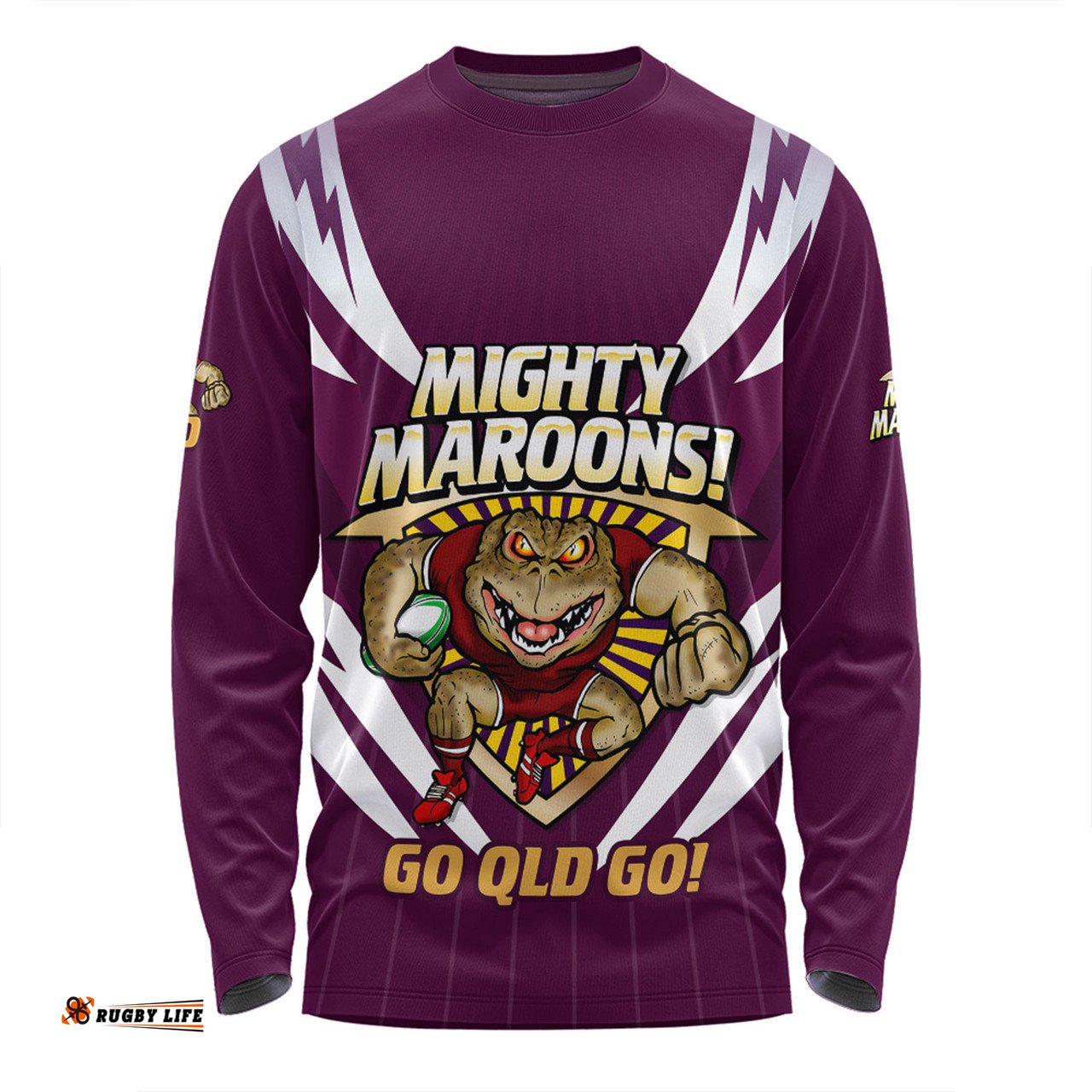 Queensland Maroons Long Sleeve T-shirt Custom State Of Origin 2024 Passionate Fan Born To Win Ver 2