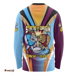 Queensland Maroons Long Sleeve T-shirt Custom State Of Origin 2024 Passionate Fan Born To Win QLD vs NSW