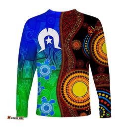 Australia Indigenous Aboriginal And Torres Strait Islands Long Sleeve T-shirt Flag