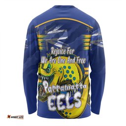 Parramatta Eels Long Sleeve T-shirt - Happy Australia Day We Are One And Free