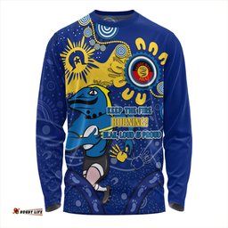 Parramatta Eels Long Sleeve T-shirt Aboriginal Indigenous Naidoc Week Dreamtime Dot Painting With Flag