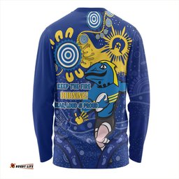 Parramatta Eels Long Sleeve T-shirt Aboriginal Indigenous Naidoc Week Dreamtime Dot Painting With Flag