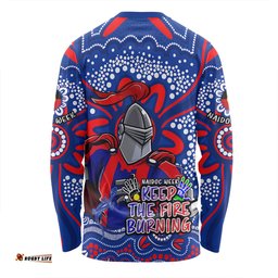 Newcastle Knights Long Sleeve T-shirt Aboriginal Inspired Naidoc Week Custom For Die Hard Fan Supporters