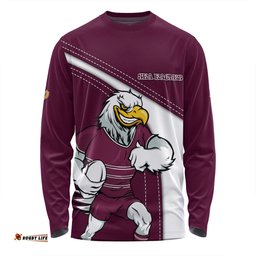 Manly Warringah Sea Eagles Long Sleeve T-shirt Custom Team Of Us Die Hard Fan Supporters