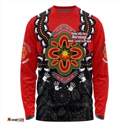 Australia Long Sleeve T-shirt Aboriginal Inspired Naidoc Symbol Pattern