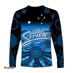Adelaide Strikers Long Sleeve T-shirt Gradient Aboriginal Dot Painting