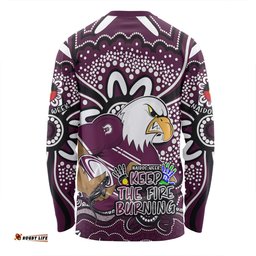 Manly Warringah Sea Eagles Long Sleeve T-shirt Aboriginal Inspired Naidoc Week Custom For Die Hard Fan Supporters