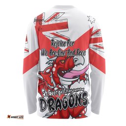St. George Illawarra Dragons Long Sleeve T-shirt - Happy Australia Day We Are One And Free