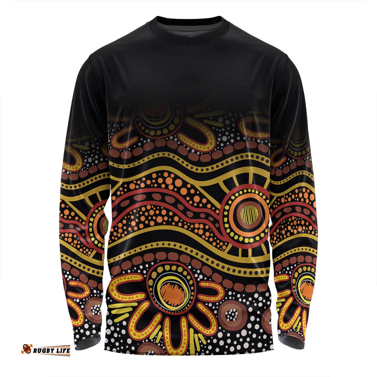 Australia Aboriginal Custom Long Sleeve T-shirt - Dot In Aboriginal Style Long Sleeve T-shirt