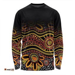 Australia Aboriginal Custom Long Sleeve T-shirt - Dot In Aboriginal Style Long Sleeve T-shirt