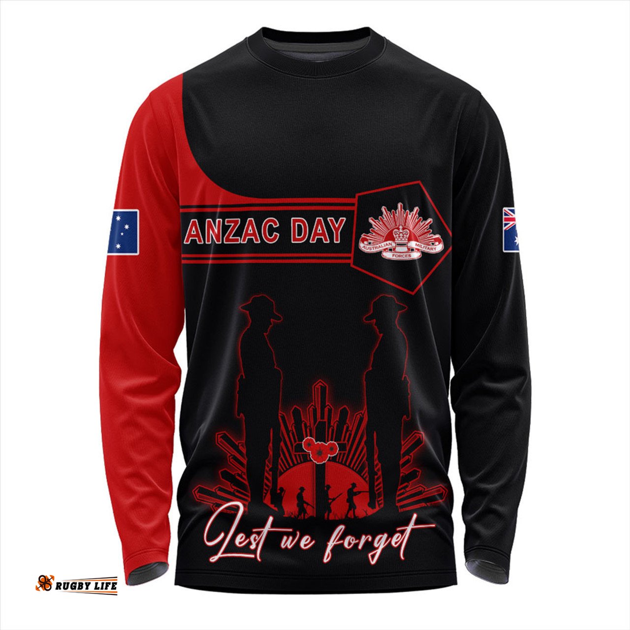 Australia Long Sleeve T-shirt Anzac Day Army And Soldiers Style
