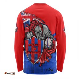 Newcastle Knights Long Sleeve T-shirt Custom For Die Hard Fan Australia Flag Scratch Style