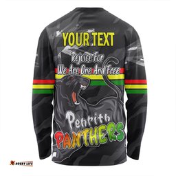 Penrith Panthers Long Sleeve T-shirt - Happy Australia Day We Are One And Free