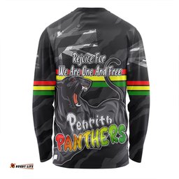 Penrith Panthers Long Sleeve T-shirt - Happy Australia Day We Are One And Free