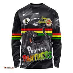 Penrith Panthers Long Sleeve T-shirt - Happy Australia Day We Are One And Free