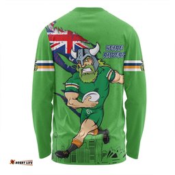 Canberra Raiders Long Sleeve T-shirt Custom For Die Hard Fan Australia Flag Scratch Style