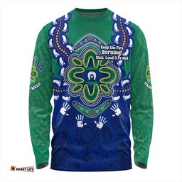 Australia Long Sleeve T-shirt Torres Strait Aboriginal Inspired Naidoc Symbol Pattern
