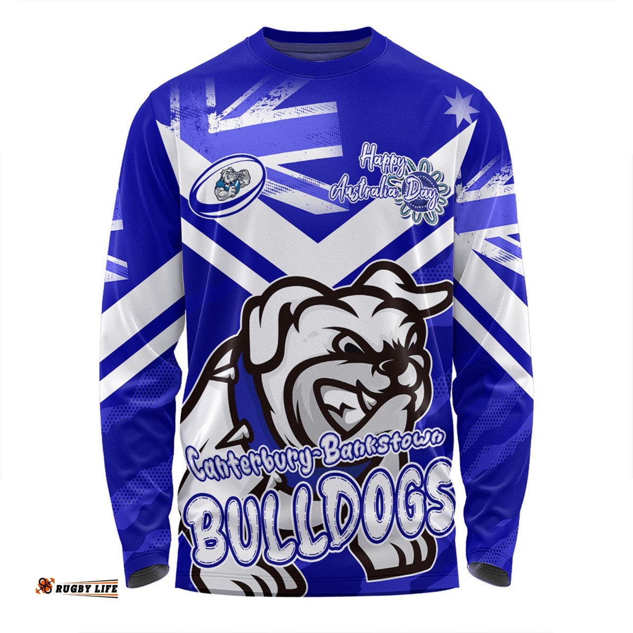 Canterbury-Bankstown Bulldogs Long Sleeve T-shirt - Happy Australia Day We Are One And Free