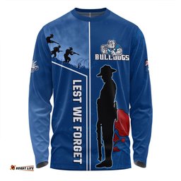 Canterbury-Bankstown Bulldogs Long Sleeve T-shirt - Anzac Day Lest We Forget Poppy