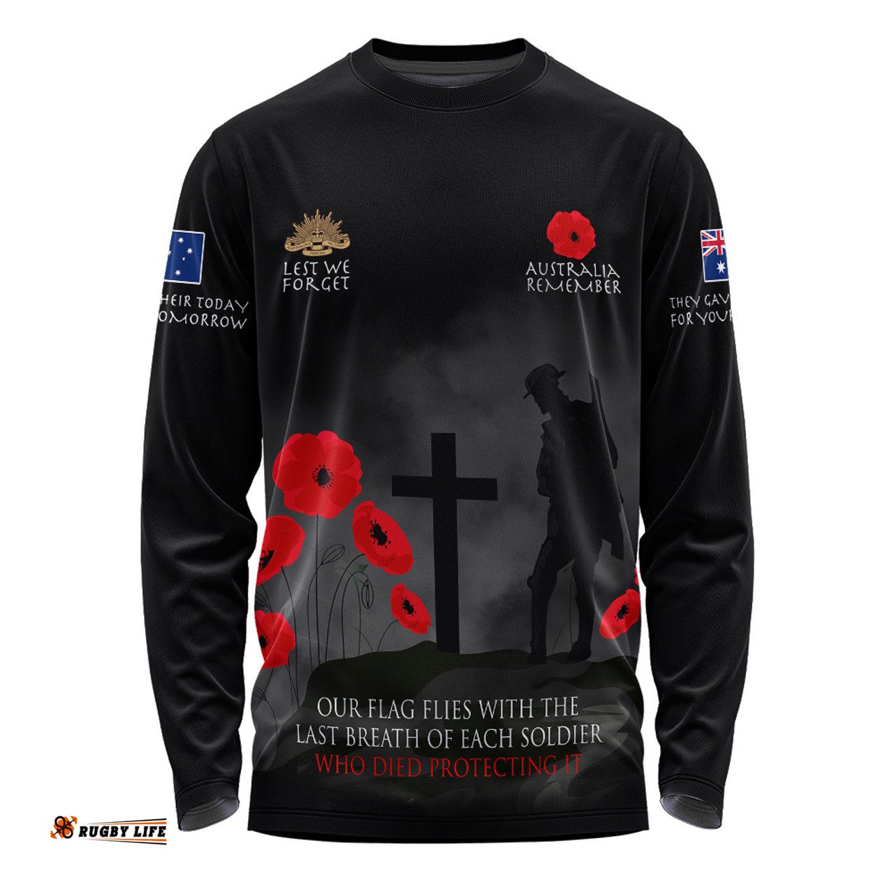 Australia Anzac Long Sleeve T-shirt - Australia Remember Ver3
